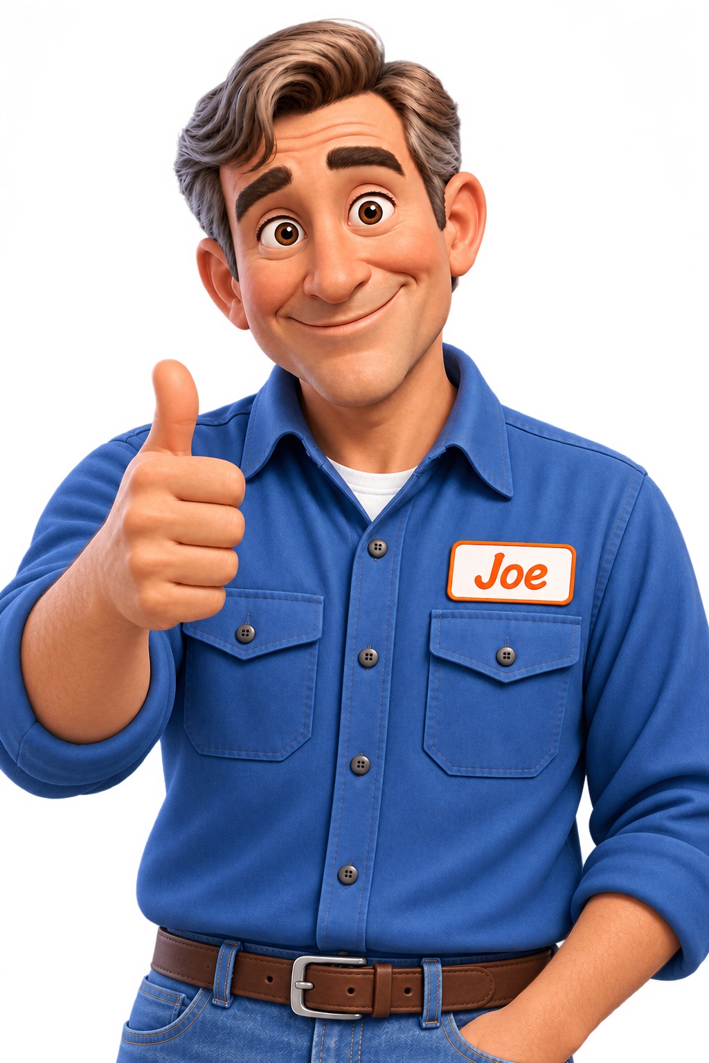 Joe giving a friendly thumbs-up